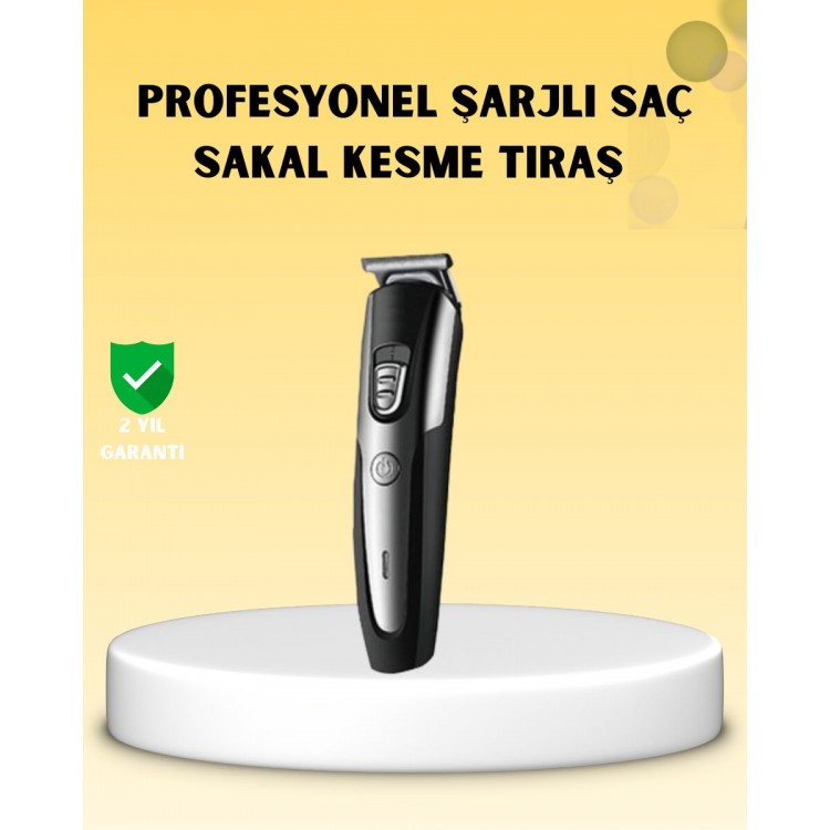 Profesyonel Saç ve Sakal Kesme Tıraş Makinesi Kablosuz Ergonomik Tasarım