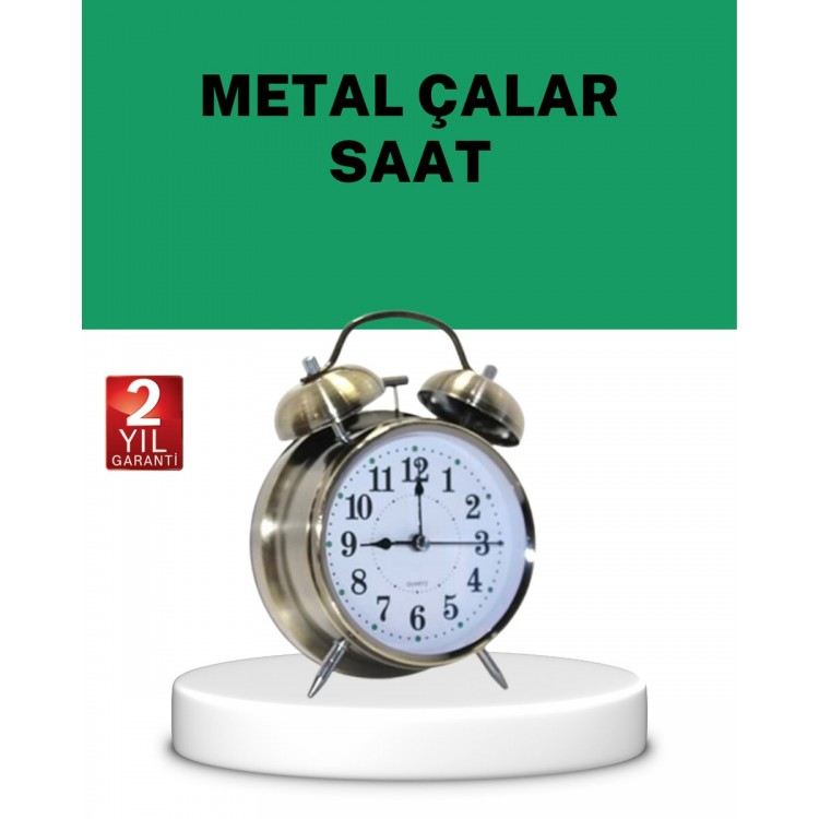 Silver Color Silent Lighted Decorative Tabletop PlayerClock with alarm