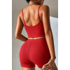 Kadın Kırmızı Şortlu Kaşkorse Gecelik Takım H110539