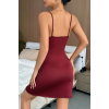 Kadın Bordo Bacak Yırtmaçlı Siyah Dantelli ve Fiyonklu Şık Gecelik H110492