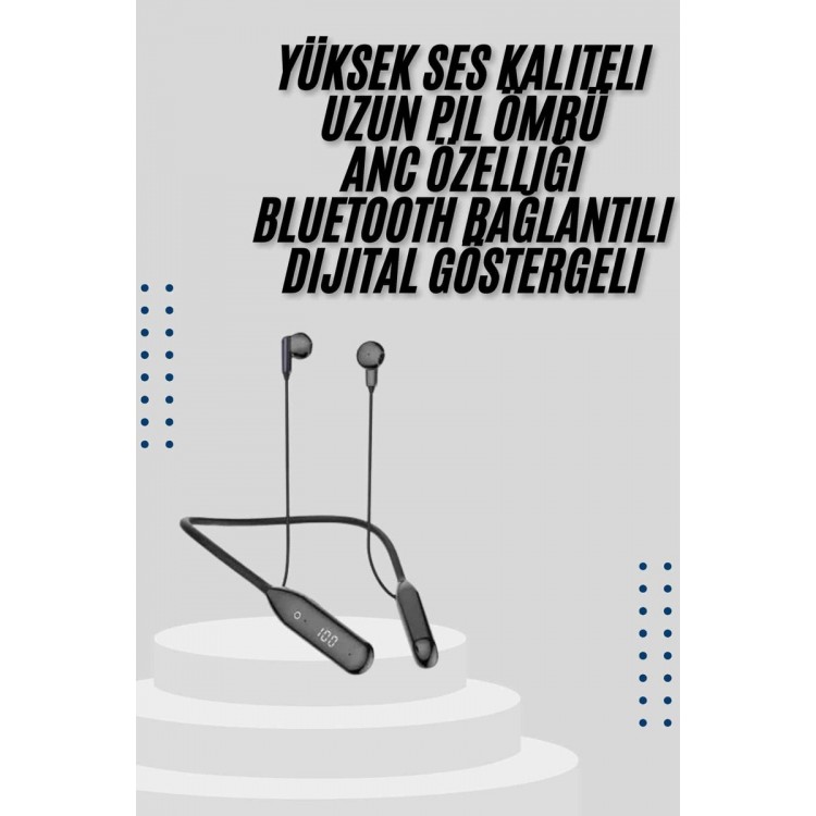 Kablolu Kulak İçi Bluetooth Kulaklık 100 Saat ANC Özellikli Boyun Bantlı