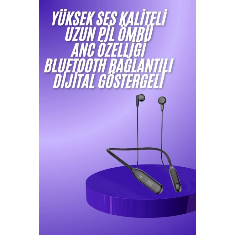 Boyun Bantlı Kablolu Yüksek Ses Kaliteli Bluetooth Kulaklık Uzun Pil Ömrü 100 saat sarj