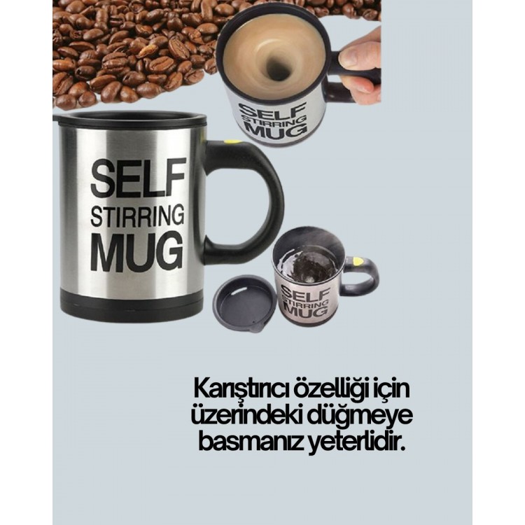 Pratik ve Dayanıklı Termos Kupa | Tek Tuşla Otomatik Karıştırma