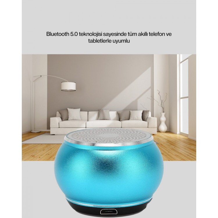 Taşınabilir Mini Bluetooth Hoparlör 9m Menzil Dahili Mikrofon