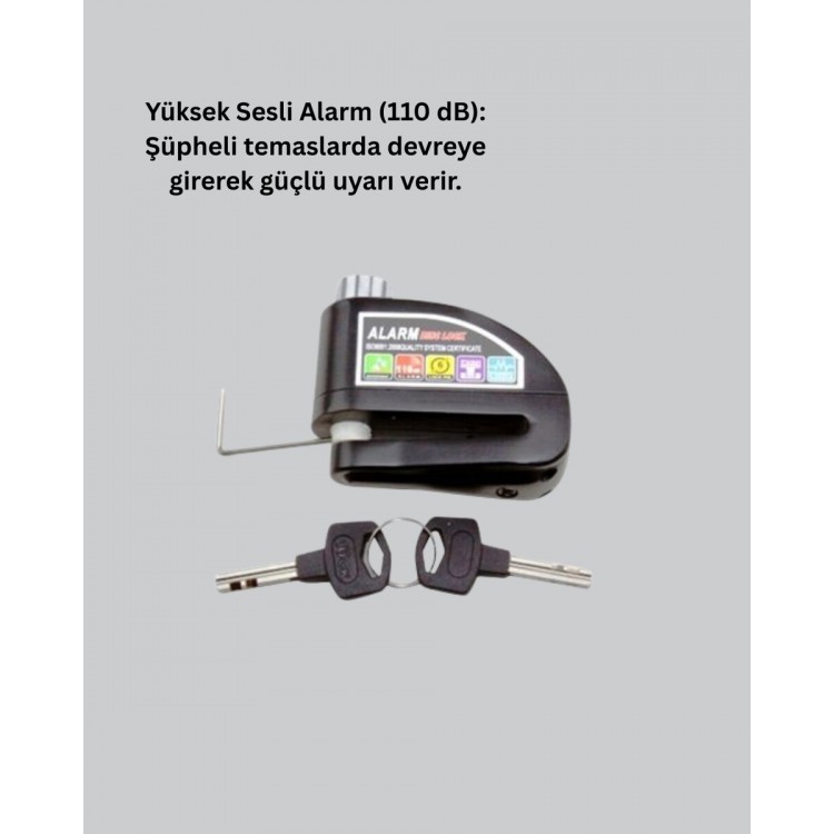 110 dB Alarm Disk Kilidi Motosiklet Scooter Bisiklet Güvenlik