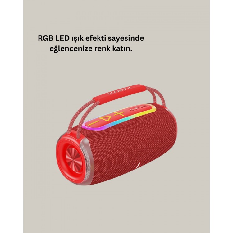RGB LED Işıklı 20W Taşınabilir Bluetooth Hoparlör IPX6 Suya Dayanıklı