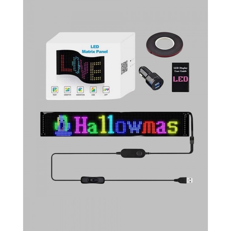 USB Destekli LED Mağaza Tabelası – Renkli RGB Kayan Yazı Paneli