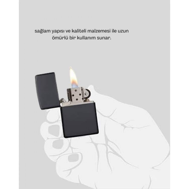 Metal Gövdeli Tasarım Çakmak Mat Yüzeyli ve Ergonomik Tutma Özellikli