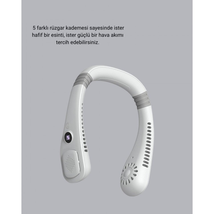 Taşınabilir Boyun Fanı Sessiz Çalışma ve USB Şarj Özellikli