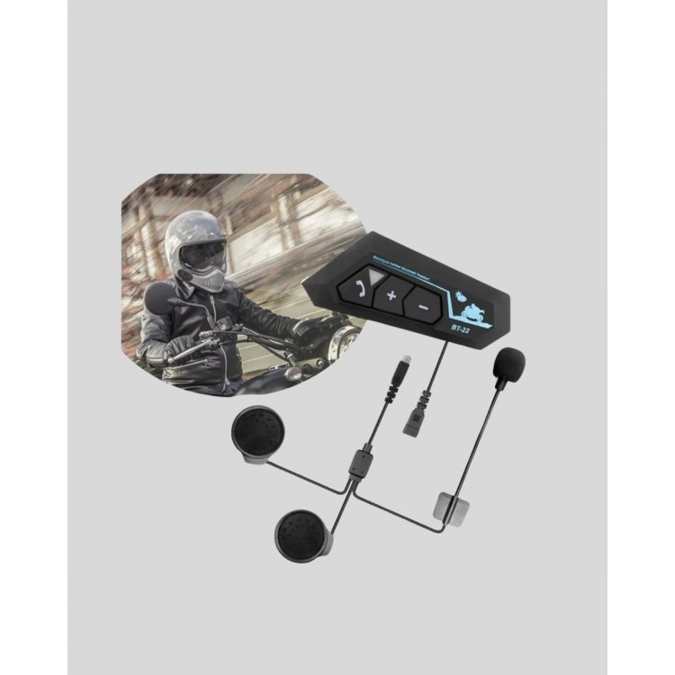 BT22 Wireless Helmet Headset – Bluetooth 5.0Intercom Waterproof and Long-Lasting Battery