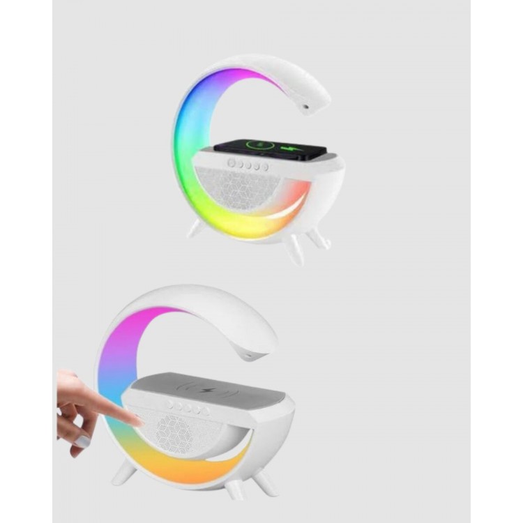 Kablosuz Şarjlı Bluetooth Hoparlör ve Gece Lambası – NFC FM Radyo RGB Işık