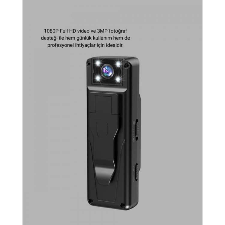 180 Derece Dönebilen Mini Kamera Full HD TFT Ekran Hareket Sensörlü
