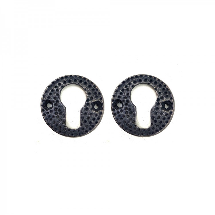 Antika Tarz Dekoratif Pirinç Oda Kilit Rozeti - 49mm, Oksit