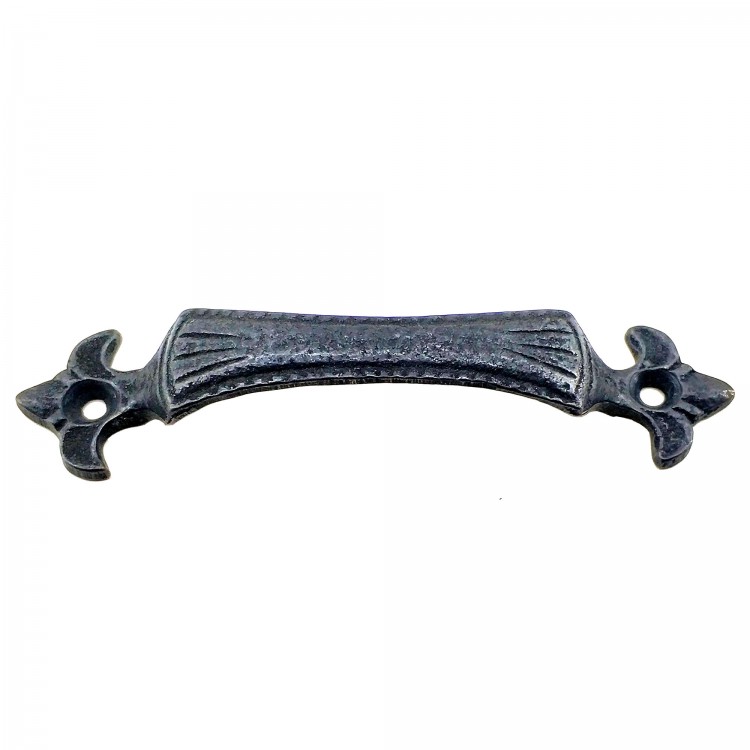 Antika Tarz Dekoratif Pirinç Lale Mobilya Kulbu - 27x115 mm, Oksit