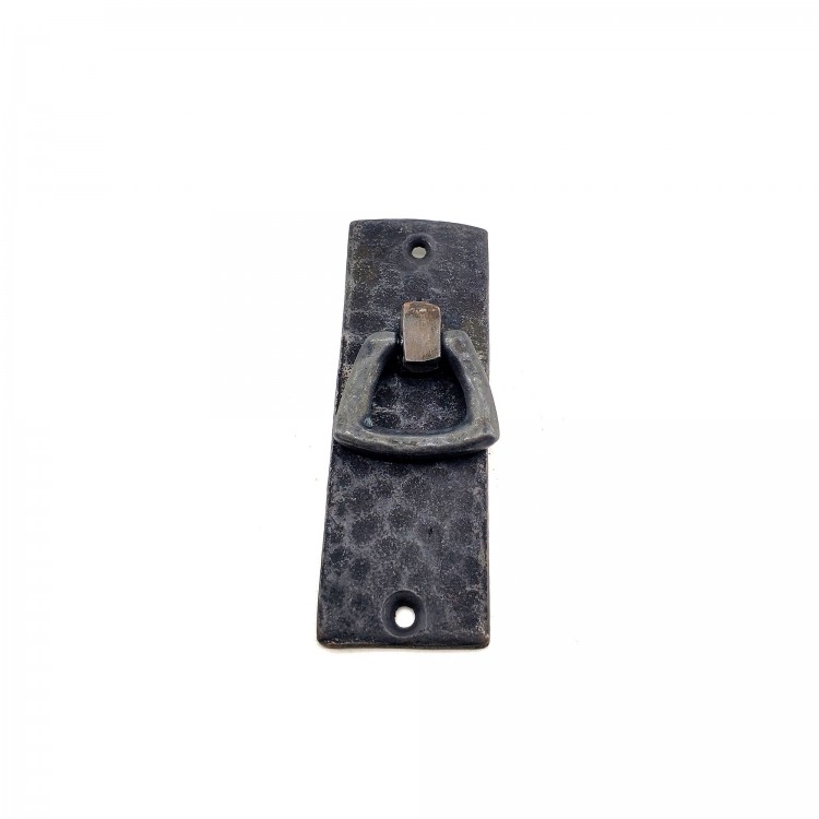 Antika Tarz Dekoratif Pirinç Dik Dövme Mobilya Kulbu - 90x31 mm, Oksit