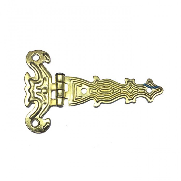 Dekoratif, Sac Tek Kuyruklu Menteşe - 40x68 mm, Küçük, Sarı, 1 Adet