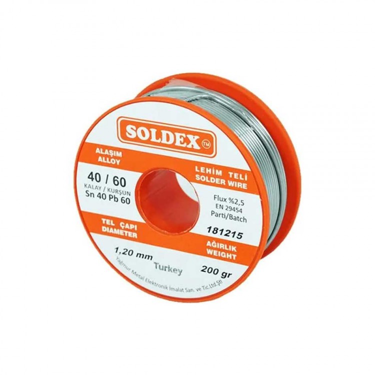 40-60 Solder Wire 200 Gr 1.6 mm- Sn:40 / Pb:60