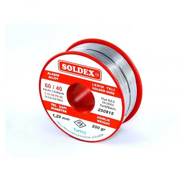 60-40 Solder Wire 200 Gr 0.75 mm - Sn:60 / Pb:40