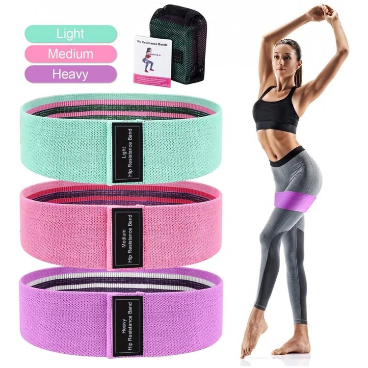 Loop Band Resistance Band Sports Exercise Aerobics PilatesSquat Band Fitness Yoga Set of 3