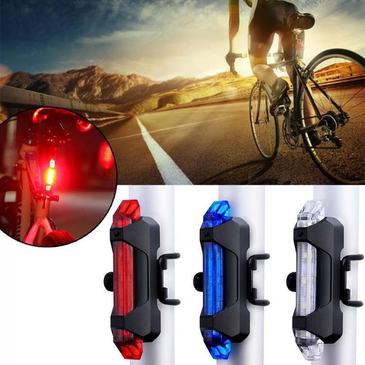 Functional Bicycle Rear Stop Warning Light Rechargeable4 Mode Lamp