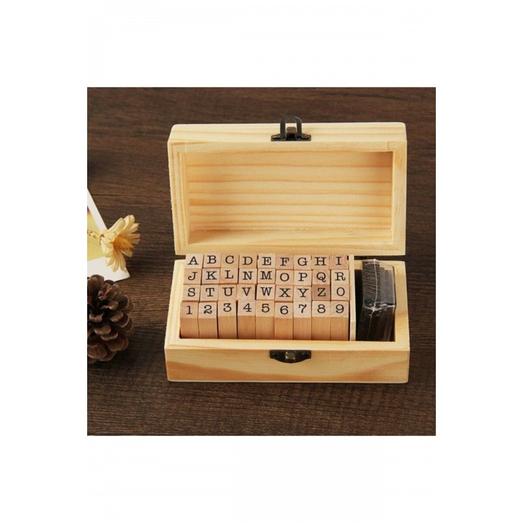 Educational Wooden Stamp Seal Set (38 Pieces)