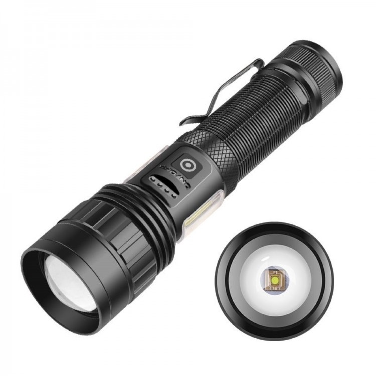 Ps-6153 10000 Lumen Zoom Magnet TG Cob LED Professional Flashlight with Powerbank