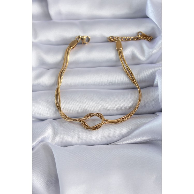316L Çelik Gold Renk Düğüm Model Kadın Bileklik TJ-BB5584