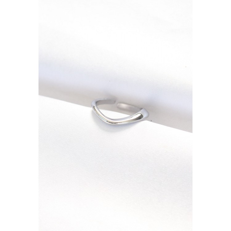 Yassı Silver Renk Ayarlanabilir Yüzük TJ-BYK3100