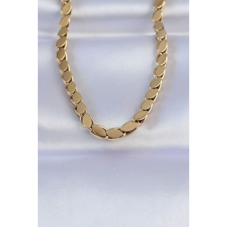 316L Çelik Gold Renk Arpa Model Kolye TJ-BKO8748