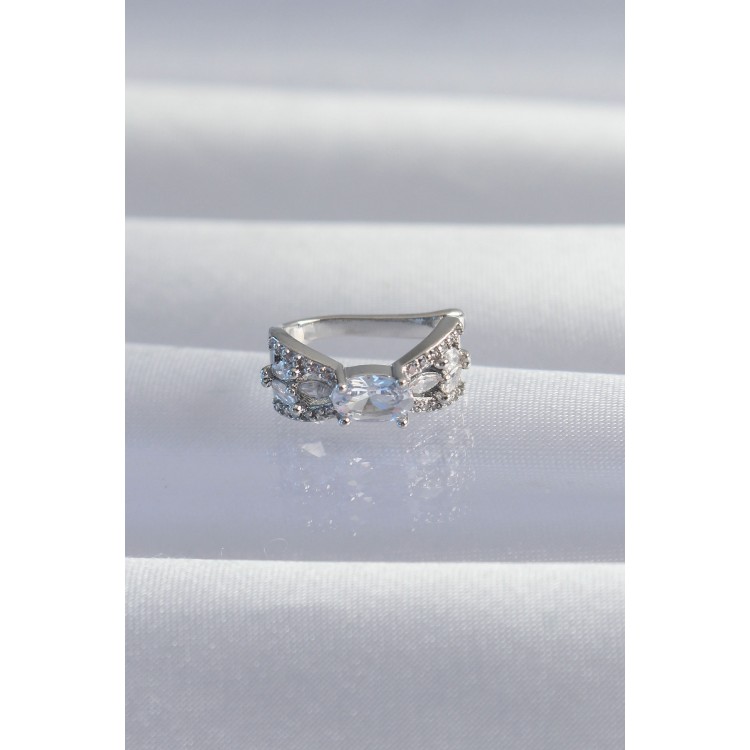 Pirinç Gümüş Renk Zirkon Taş Kaplama Earcuff Küpe TJ-BKP9336