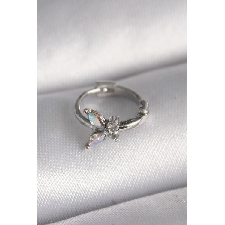 316L Çelik Gümüş Renk Zirkon Taşlı Model Tragus Piercing - TJ-PR1327