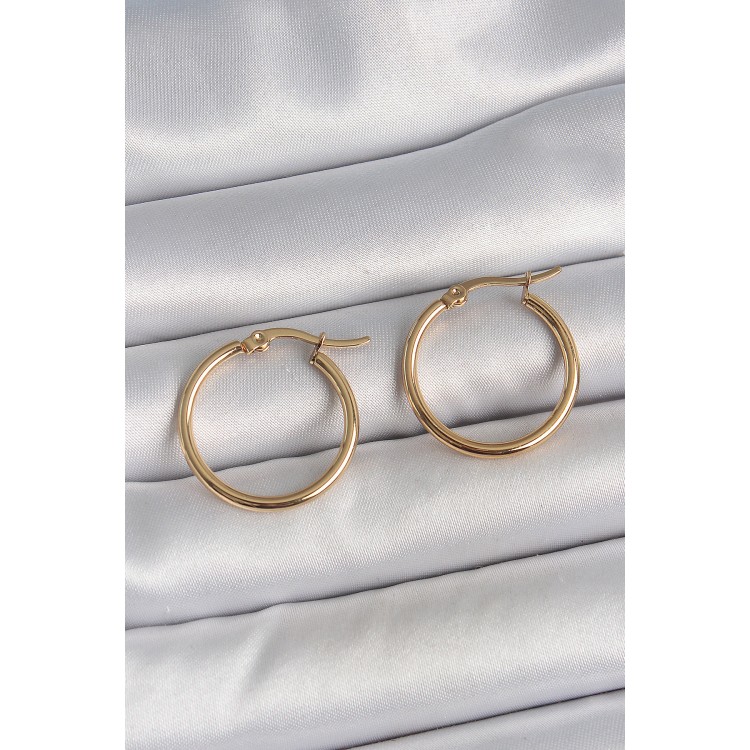 316 Çelik Gold Renk 22mm Kadın Halka Model Kadın Küpe TJ-BKP10507