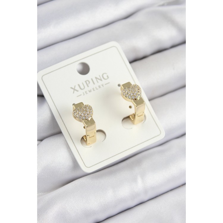 Xuping Zirkon Taşlı Kalp Model Gold Renk Kadın Küpe TJ-BKP10857