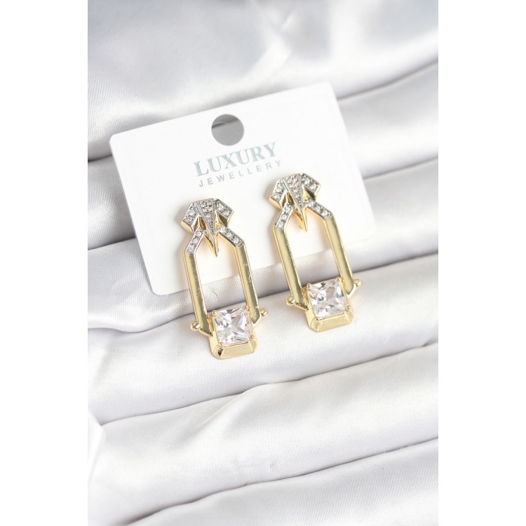 Pirinç Gold Renk Vintage Kadın Küpe TJ-BKP11239