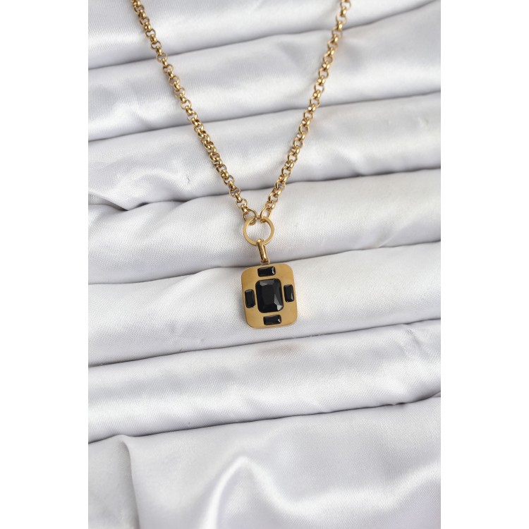 316L Çelik Zincir Gold Renk Vintage Model Kadın Kolye TJ-BKO10687