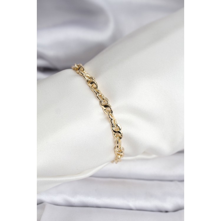 14K Gold Renk Kaplama Zincir Model CM Kadın Bileklik TJ-BB8134