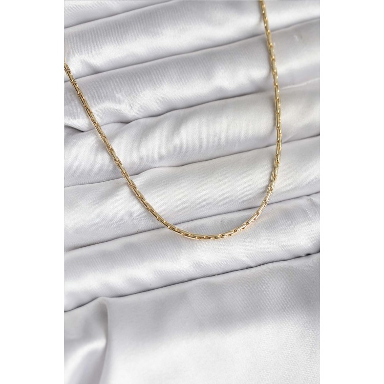 14K Gold Renk Kaplama İnce Zincir Model CM Kadın Kolye TJ-BKO10741