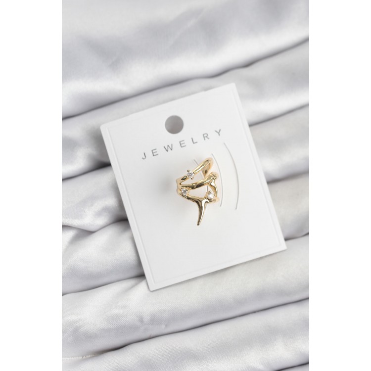 Gold Renk Pirinç Diken Model Kıkırdak Earcuff Küpe TJ-BKP11621