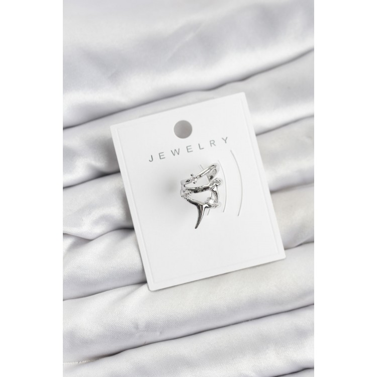 Gümüş Renk Pirinç Diken Model Kıkırdak Earcuff Küpe TJ-BKP11622