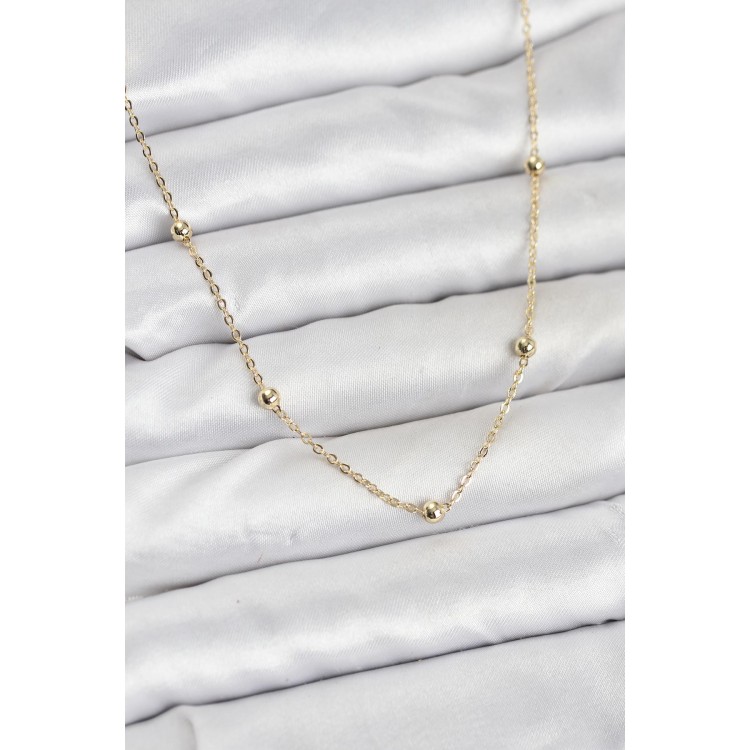 CM Gold Color Ball Chain Women's Necklace TJ-BKO10915