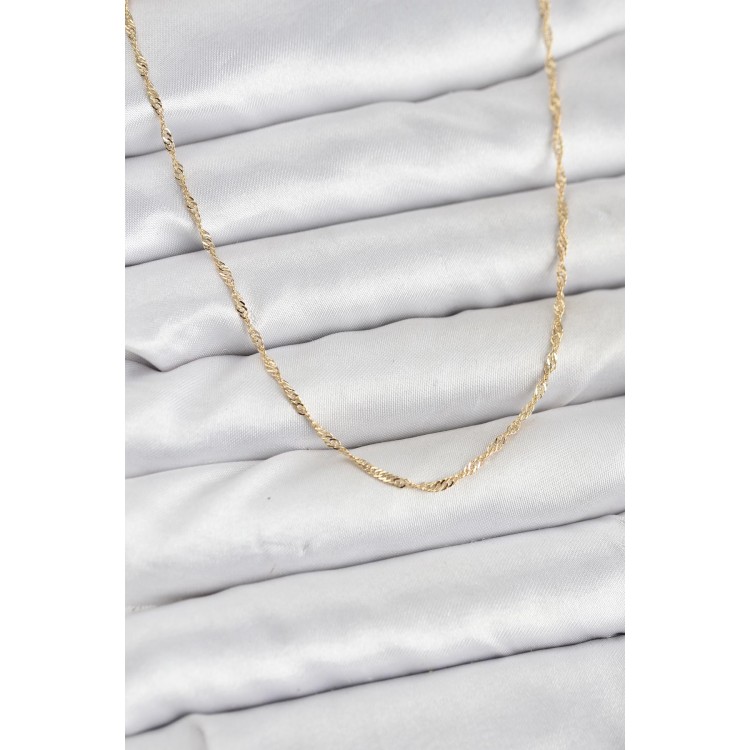 CM 14K Gold Renk Pirinç Ezme Burgu Model Kadın Kolye TJ-BKO10916