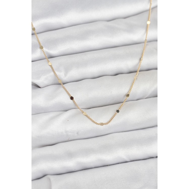 CM 14K Gold Renk Ezme Pul Model 60 cm Kadın Kolye TJ-BKO10935