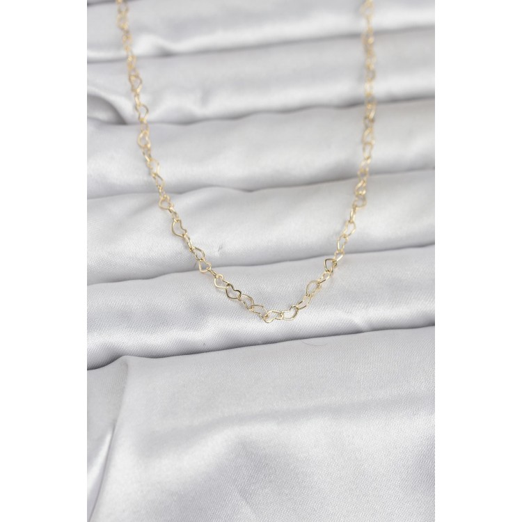CM 14K Gold Renk Kalp Zincirli 60 cm Kadın Kolye TJ-BKO10953
