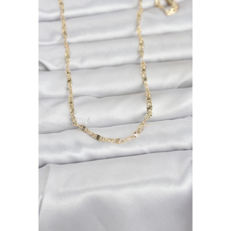 CM 14K Gold Renk Lazerli Gemici Zincir Model 60 cm Kadın Kolye TJ-BKO10974