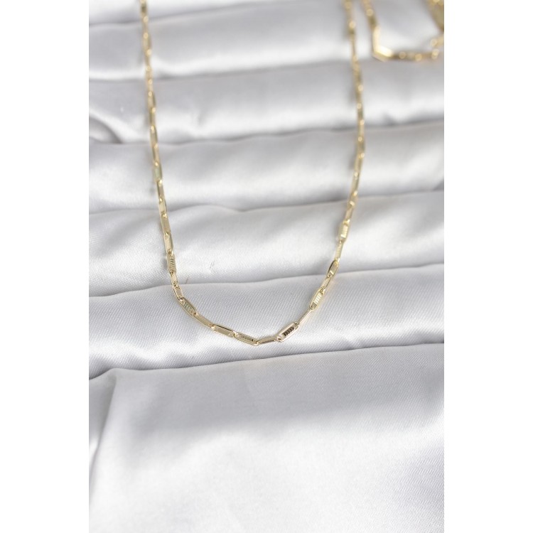 CM 14K Gold Renk İnce Ataç Zincir Model 60 cm Kadın Kolye TJ-BKO10983