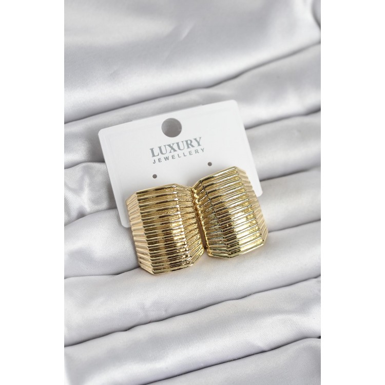 Gold Renk Pirinç Vintage Esintili Statement Küpe TJ-BKP11736