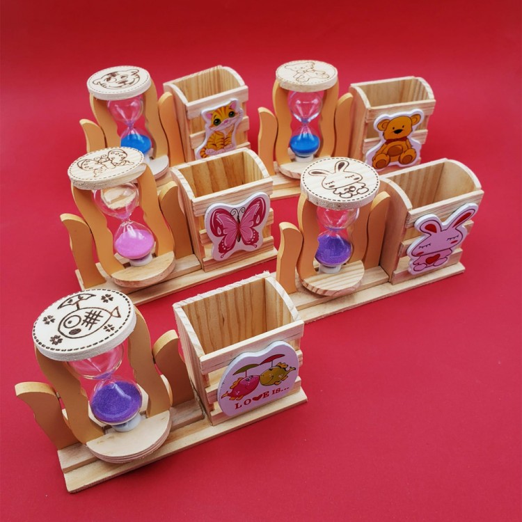 Hourglass Pen Holder with Box