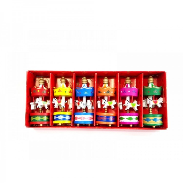 Mini Ahşap 6 lı Atli Karinca Renkli