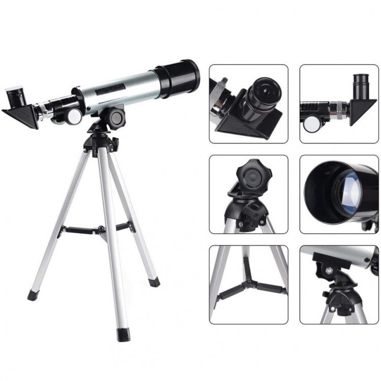 Mini Telescope Land Space Telescope Aluminum Body with Tripod50x360