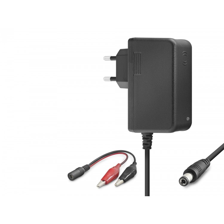 12V 1.2A 14.4W Krokodil Uç Akü Şarj Adaptörü - Siyah B5056